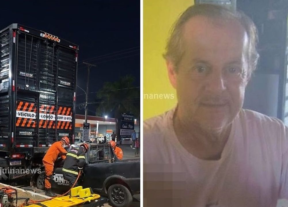 Empresário morre após colisão entre Strada e caminhão em avenida