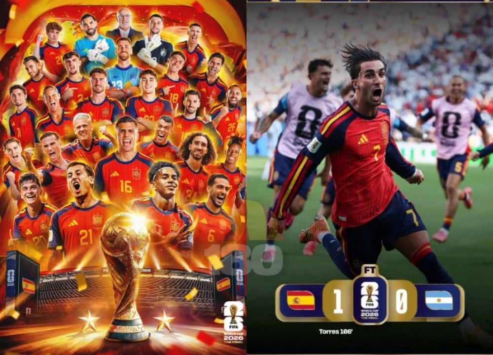 Espanha domina a Argentina, vence na prorrogação e é campeã da Copa do Mundo 2026