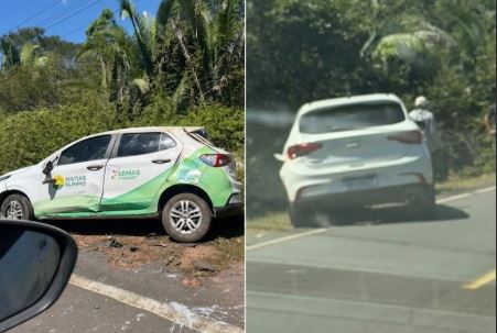 Esperantina - PIColisão entre dois carros é registrada na BR-222, na zona rural de Esperantina