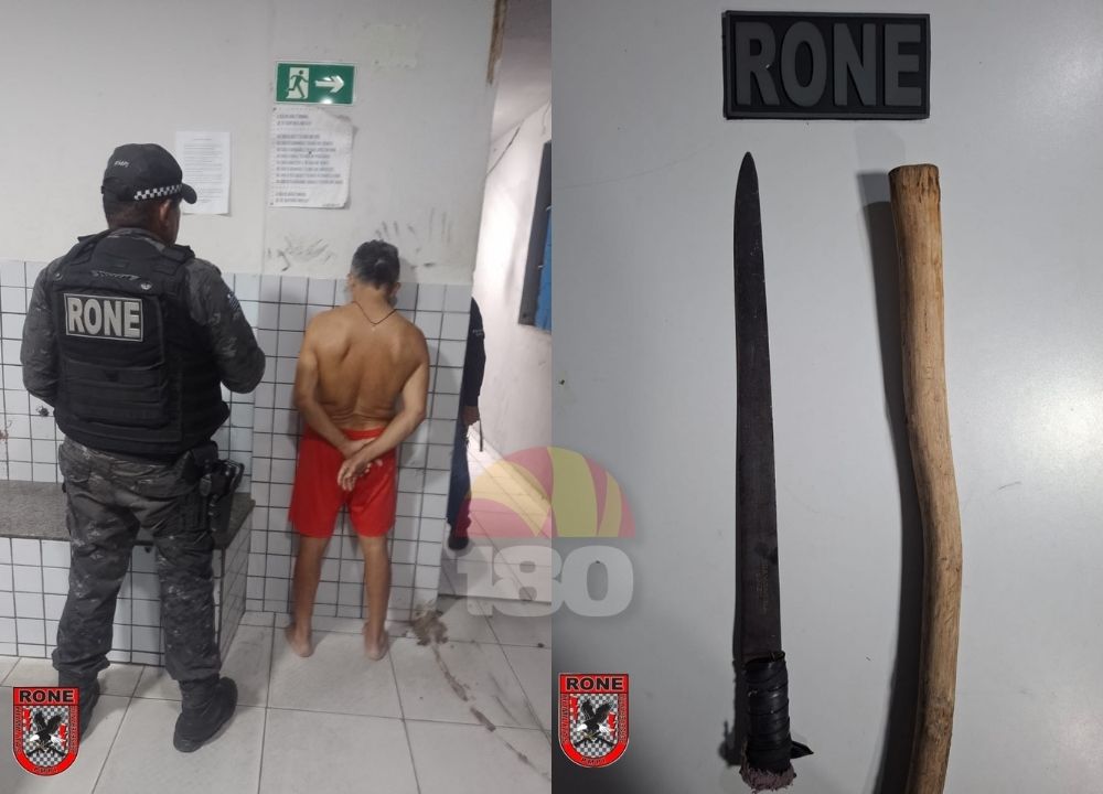 Homem é detido pela PMPI após suposta ameaça com facão na zona Norte de Teresina