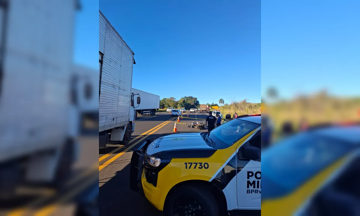 Motociclista morre após bater na traseira de carreta na PR-444, em Arapongas