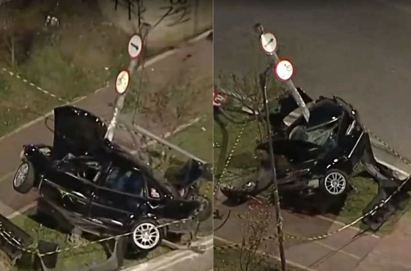 Motorista é arremessado para fora de carro após suspeita de racha