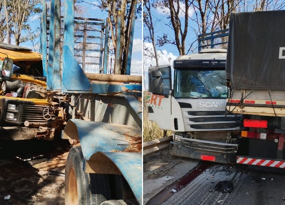 Motorista morre após colisão frontal entre caminhões na BR-354 em Minas