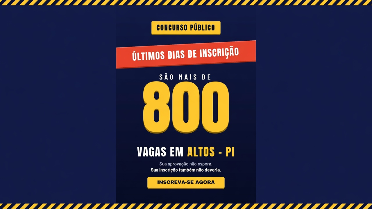 Prefeitura de Altos prorroga inscrições de concurso com mais de 800 vagas