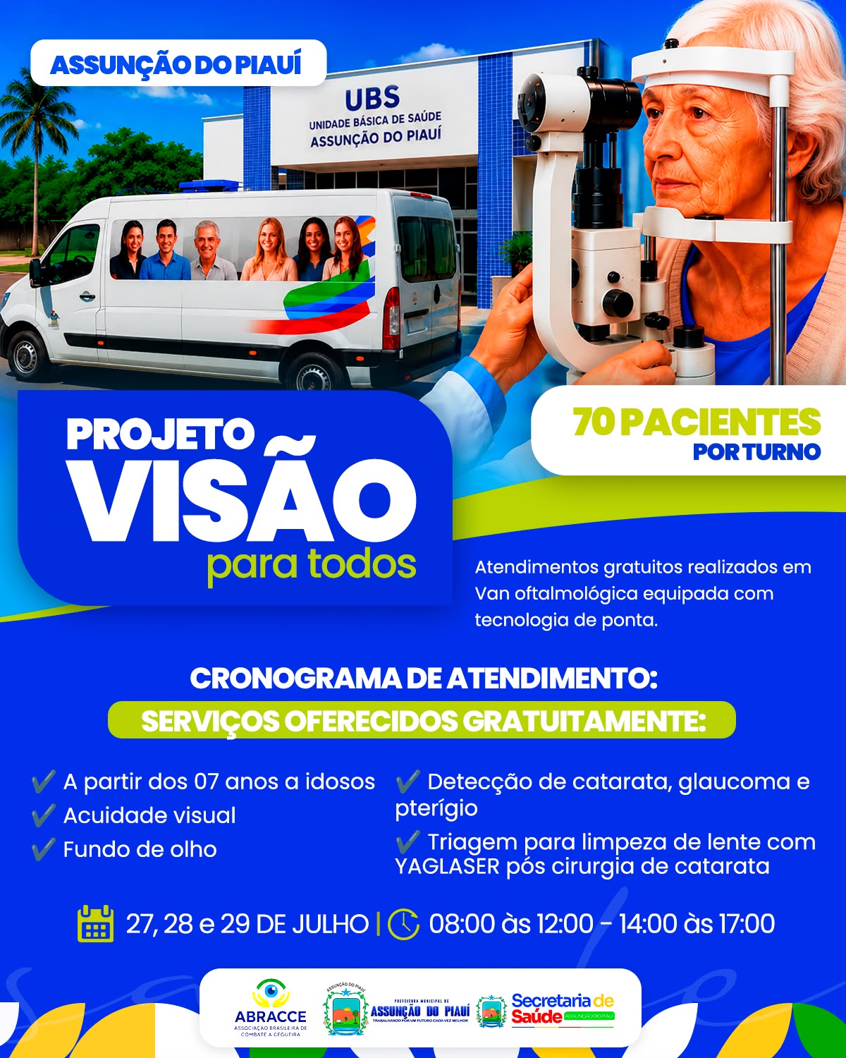 Projeto Visão para Todos oferece atendimento oftalmológico gratuito em Assunção do Piauí