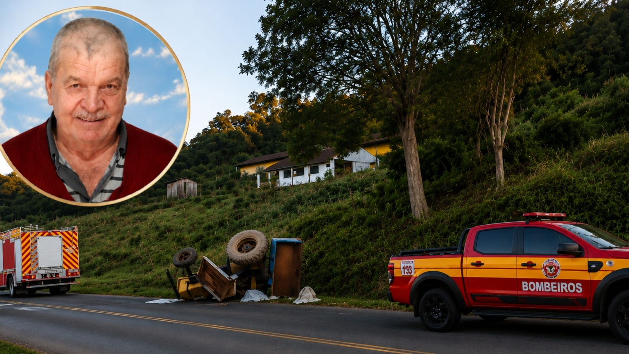 Trabalhador rural de 71 anos morre após trator capotar