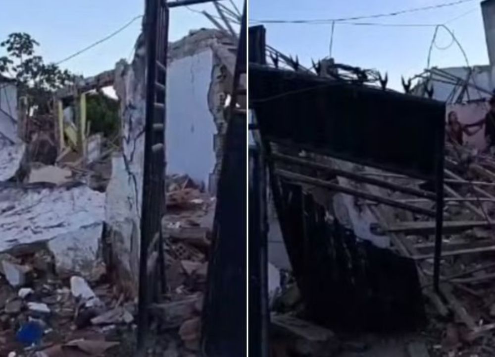Botijão de gás explode e atinge três casas no interior da Bahia; adultos e adolescente ficaram feridos