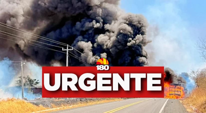 Caminhão carregado com cilindros hospitalares pega fogo e interdita BR-316
