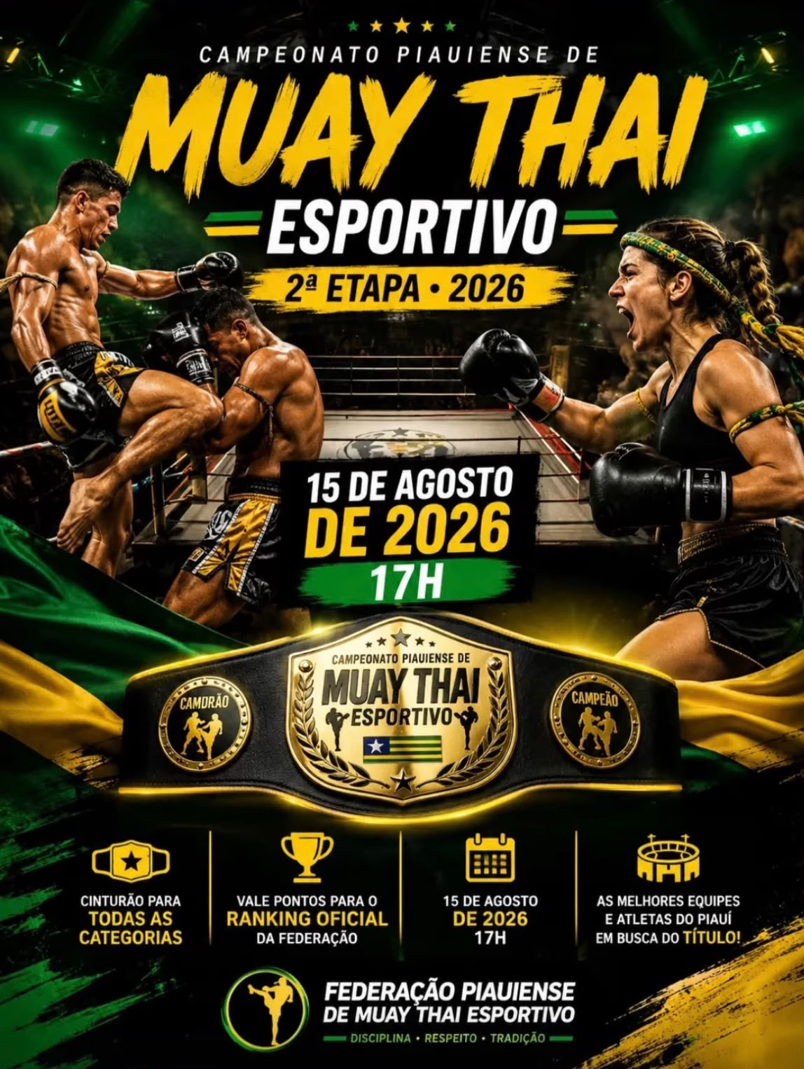 Campeonato Piauiense de Muay Thai reúne atletas de todo o estado neste sábado em Teresina