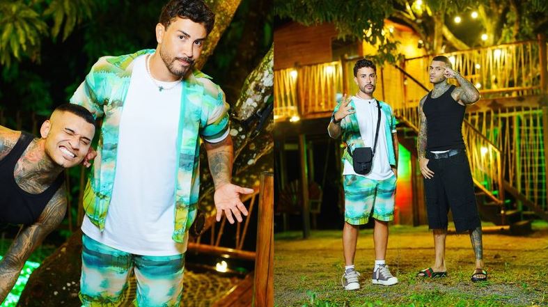 Carlinhos Maia e Anderson Neiff fazem as pazes com beijo no Rancho do Maia