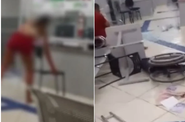 Em surto, mulher quebra porta de vidro e causa tumulto em UPA de Nova Serrana (MG)