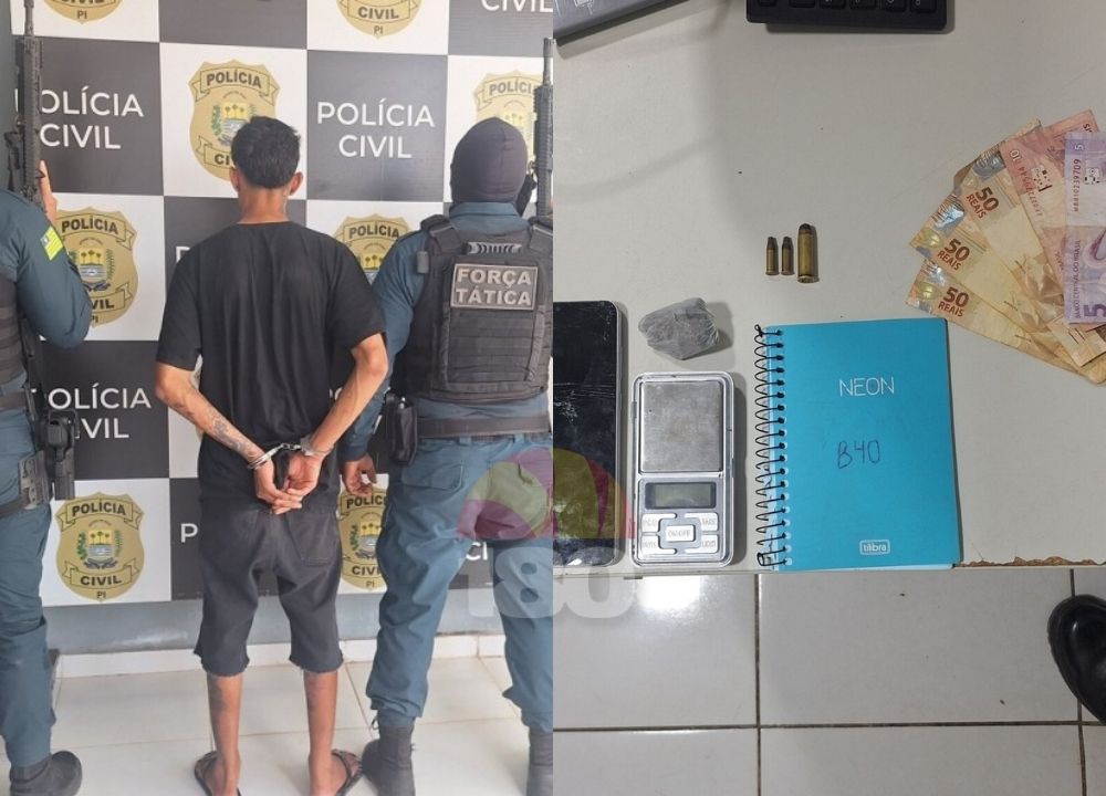 Homem é preso após PM encontrar drogas e munições durante ocorrência de violência doméstica em Esperantina