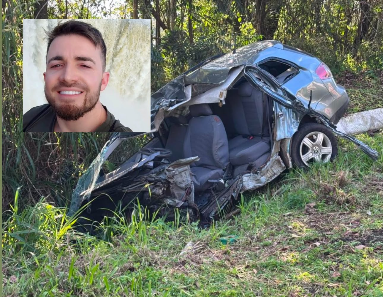Homem morre após ser arremessado de carro em colisão contra carreta em São Miguel do Oeste
