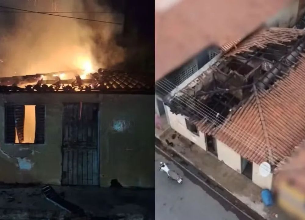 Incêndio de grandes proporções atinge residência durante a madrugada em Parnaguá