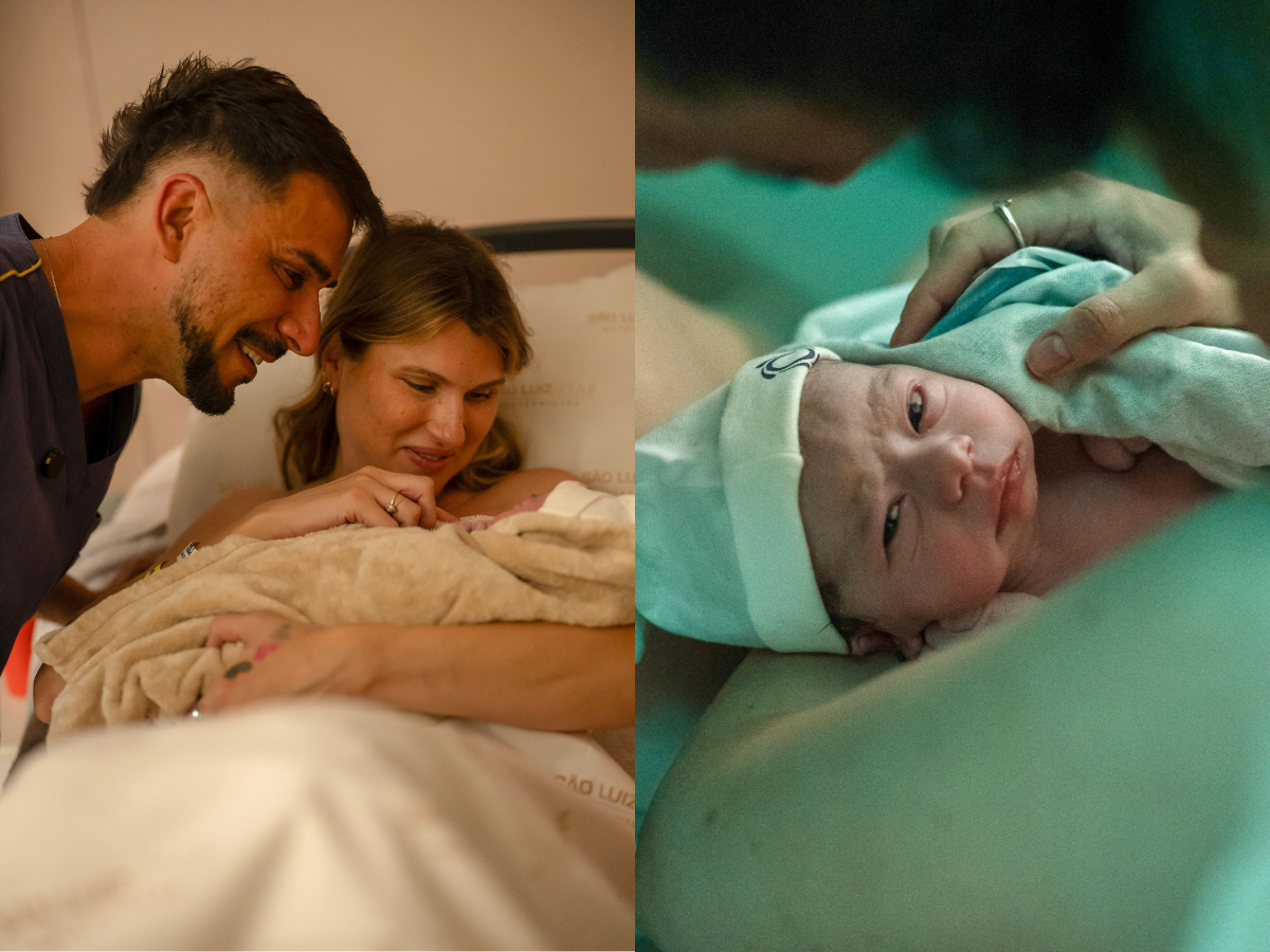 Julio Rocha e Karoline Klein com Esther