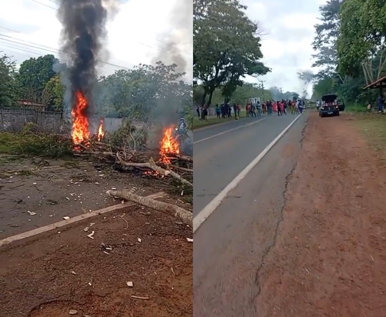 Moradores bloqueiam PI-113 e exigem regularização de terreno na zona rural de Teresina