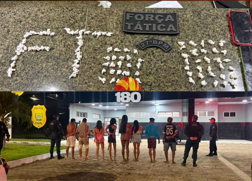Polícia Militar apreende 100 pedras de crack e prende três pessoas por suspeita de tráfico em Parnaíba