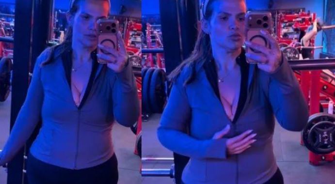 Thais Carla brinca com flacidez nos seios após perda de peso