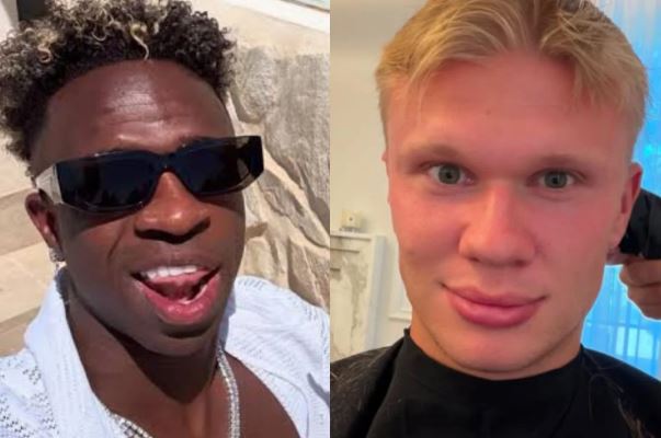 Vini Jr. reage a novo visual de Erling Haaland com cabelo curto