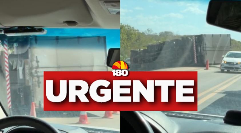 Caminhão tomba na BR-343 entre Altos e Teresina