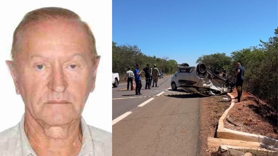 Empresário de 75 anos morre e três ficam feridos em acidente na BR-158, em Três Lagoas