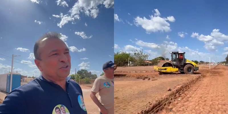 Fábio Abreu acompanha retomada de obra viabilizada por emenda em José de Freitas