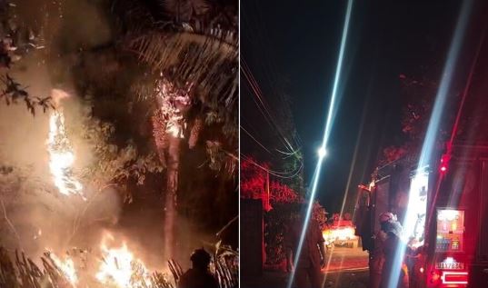 Homem é levado à delegacia após ser denunciado por atear fogo em quintal em Esperantina