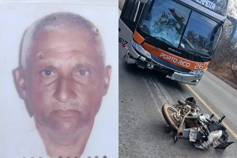 Idoso de 72 anos morre após acidente envolvendo ônibus e motocicleta na BR-135, em Corrente