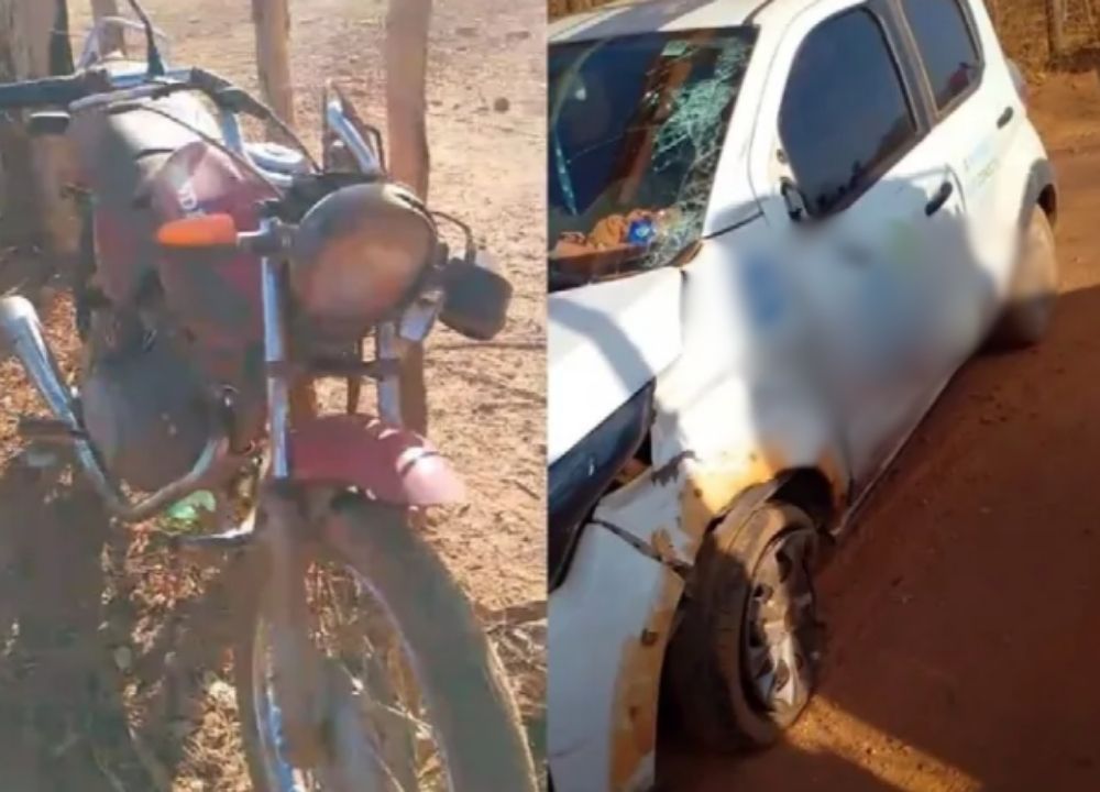 Jovem de 19 anos sofre fraturas expostas após colisão entre moto e carro na zona rural de Oeiras