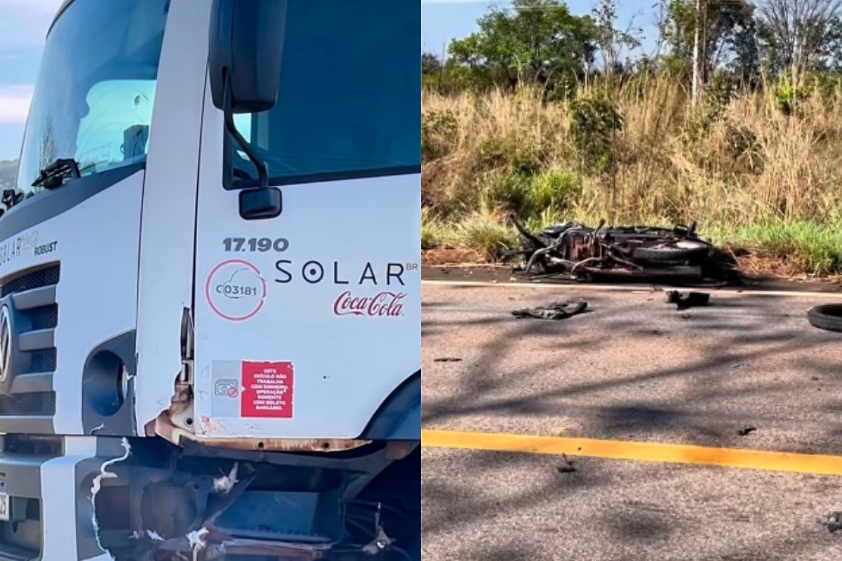 Motociclista morre após tentar ultrapassagem e bater de frente com caminhão na MT-240