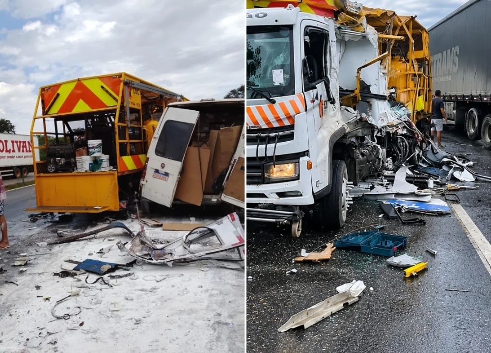 Motorista de ônibus morre em batida com van e caminhão na BR-381
