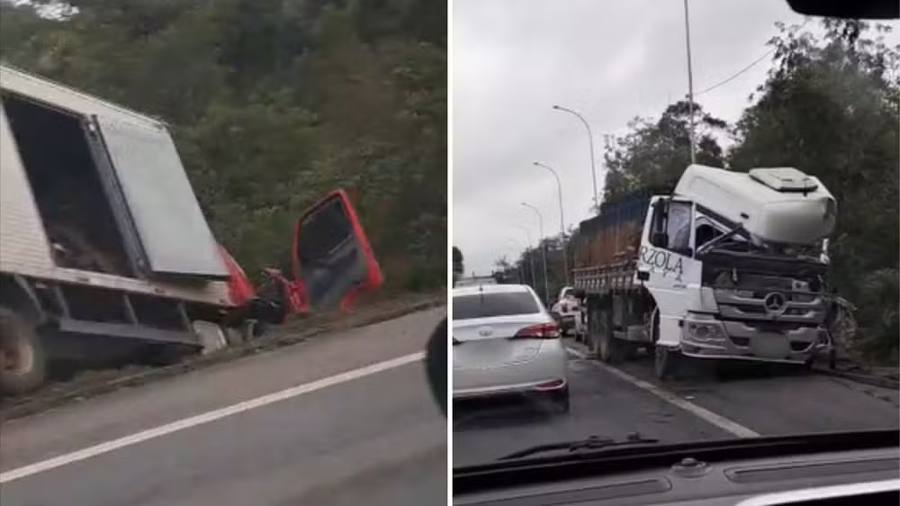Motorista morre em acidente entre caminhões e BR-101 é interditada por 3h em Sooretama