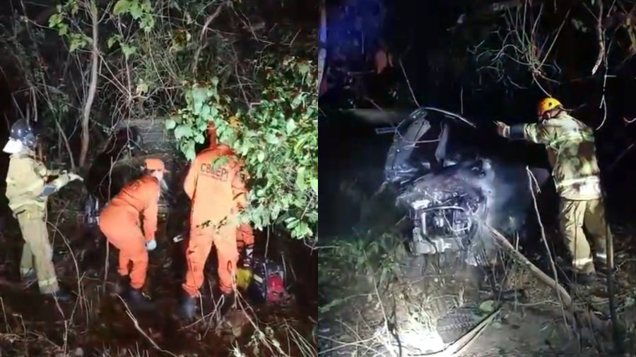 Mulher se envolve em acidente, fica presa e aciona bombeiros na BR-343
