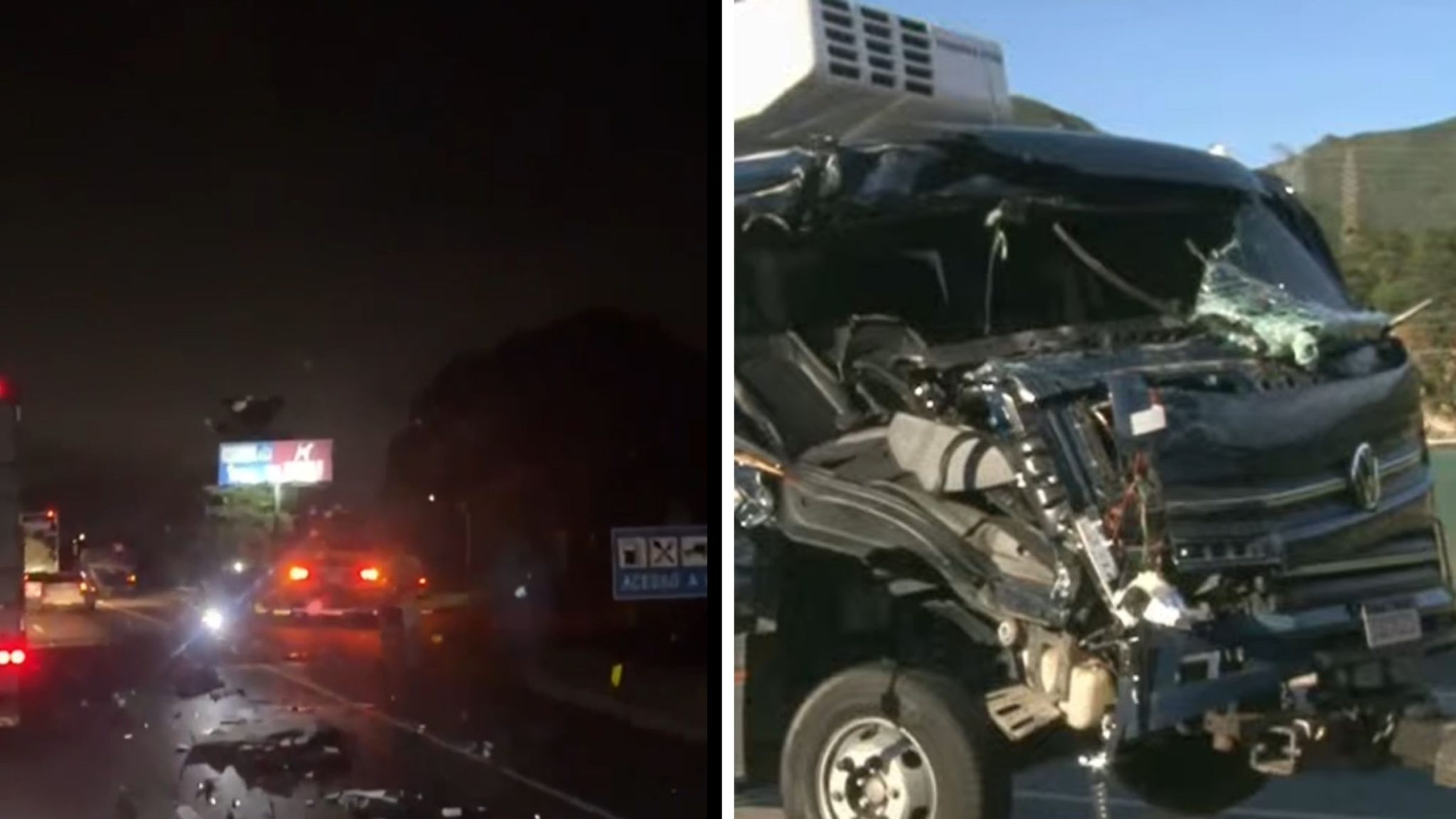 Passageiro morre e caminhão fica destruído