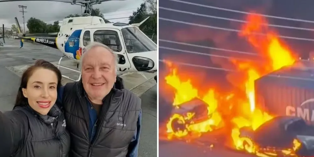 Repórter e piloto morrem após queda de helicóptero em Los Angeles