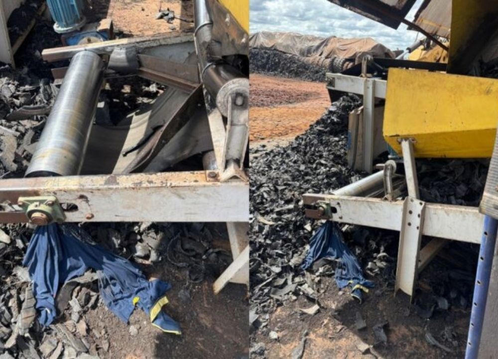 Trabalhador de 56 anos morre após braço ficar preso em máquina de triturar pneus