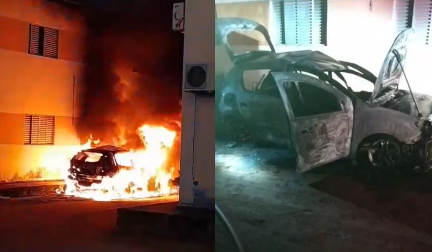 Veículo pega fogo e assusta moradores de condomínio na zona Leste de Teresina