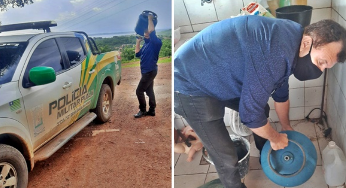 Trio é preso após furtar botijão de gás frango e carne de escola