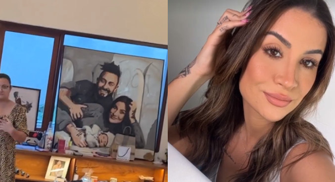 Bianca Andrade mantém quadro foto de Fred em casa mesmo após