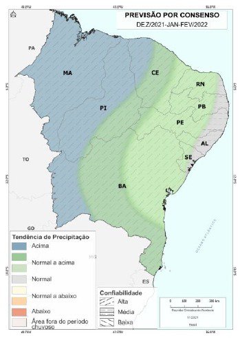 A previsão é para os meses de dezembro de 2021, janeiro e fevereiro de 2022