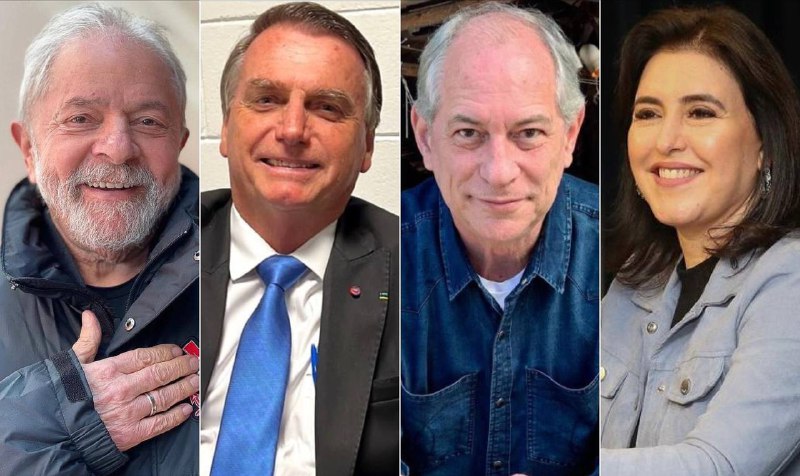 Lula, Bolsonaro, Ciro e Tebet