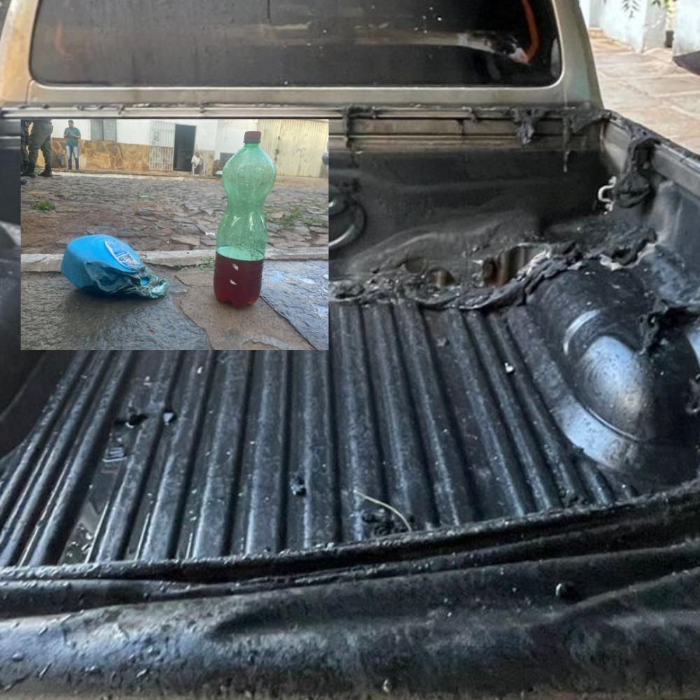 Hilux é alvo de tentativa de incêndio criminoso no interior do Piauí