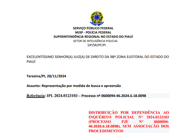 _PF agiu rápido para amenizar consequências de informações sigilosas e representou com urgência perante a Justiça Eleitoral