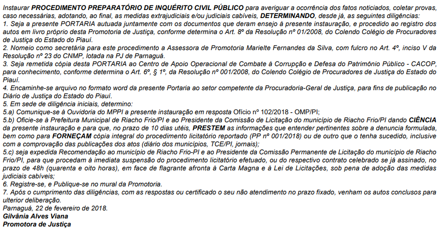 MP-PI apura se prefeitura estaria obstruindo participação 