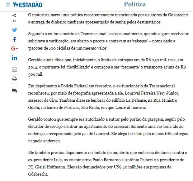 Trecho da reportagem de Estadão publicada nesta quarta-feira (02/05). Clique na imagem para ler a íntegra