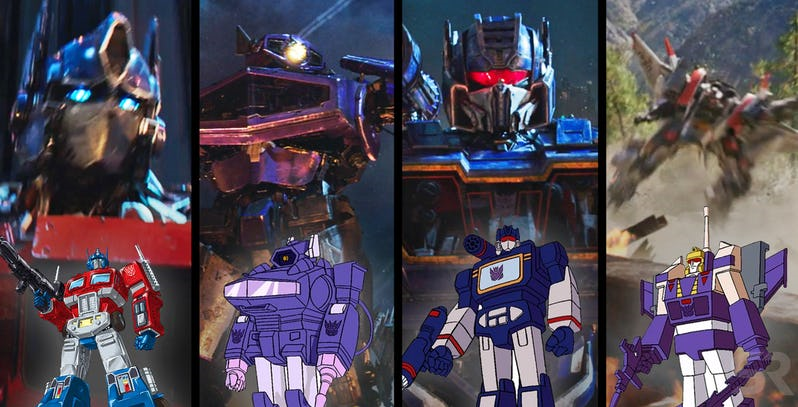 Transformers Bumbblebee e Optimus Prime personagens para Centro