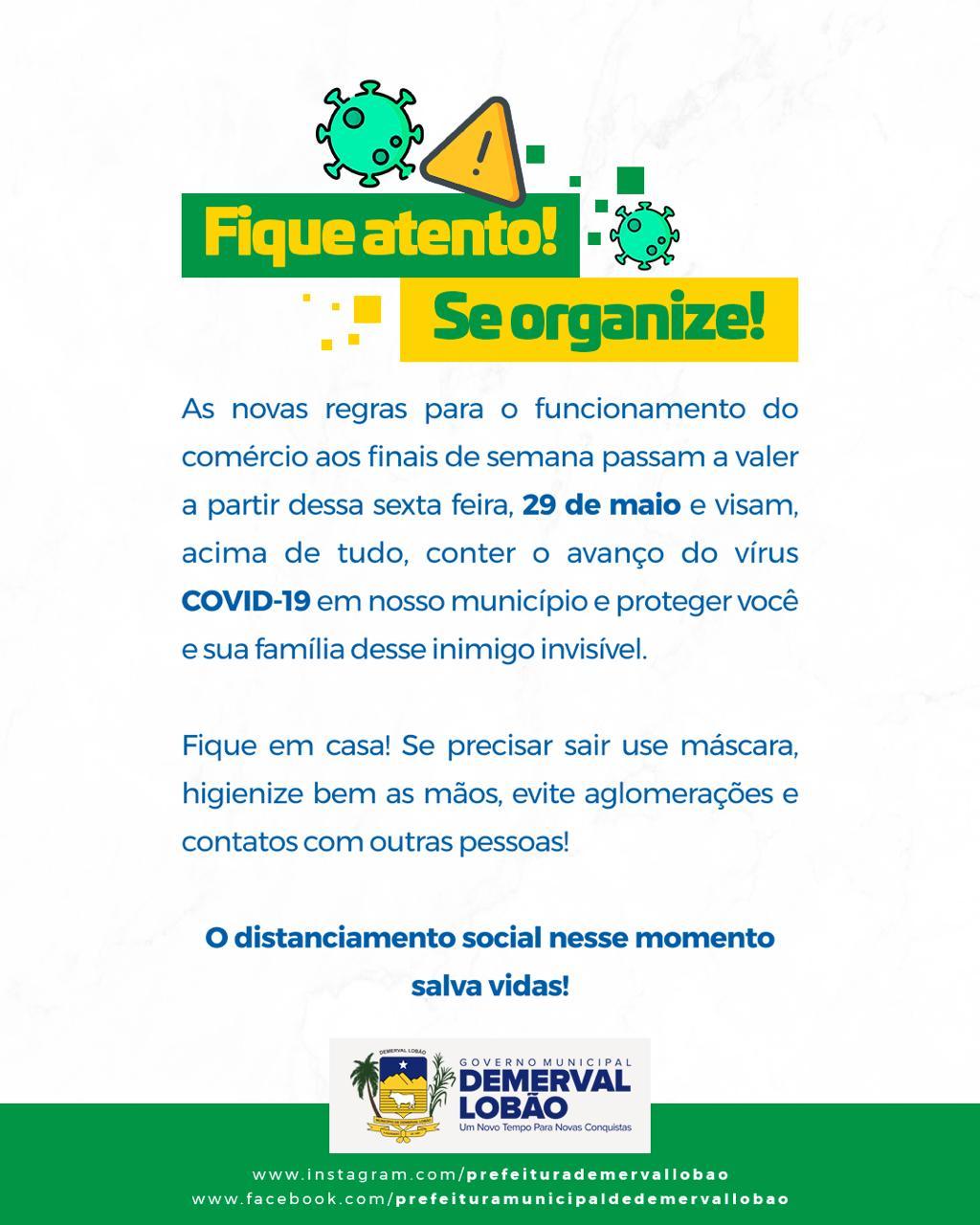 Prefeitura de de Demerval Lobão divulga horário do funcionamento