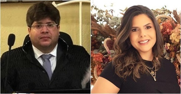 Juiz Thiago Ferrer e a advogada Ívilla Araújo