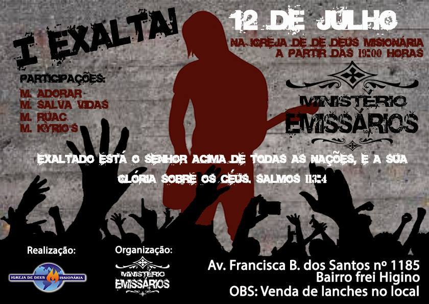 I Exaltai da Igreja de Deus Missionária em Teresina dia 12 de Julho ...