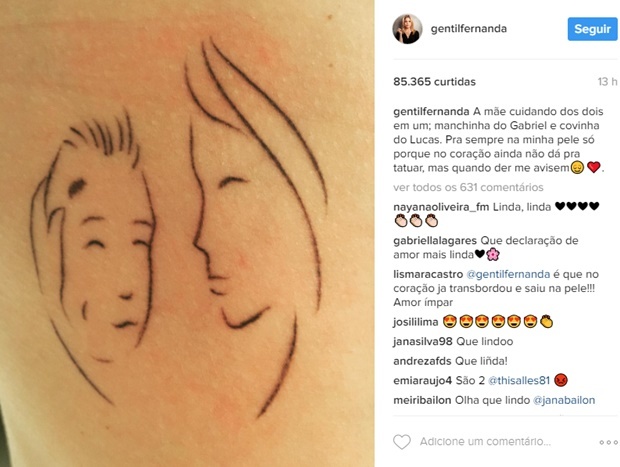 Fernanda Gentil faz tatuagem em homenagem aos filhos graus O Maior Portal do Piauí
